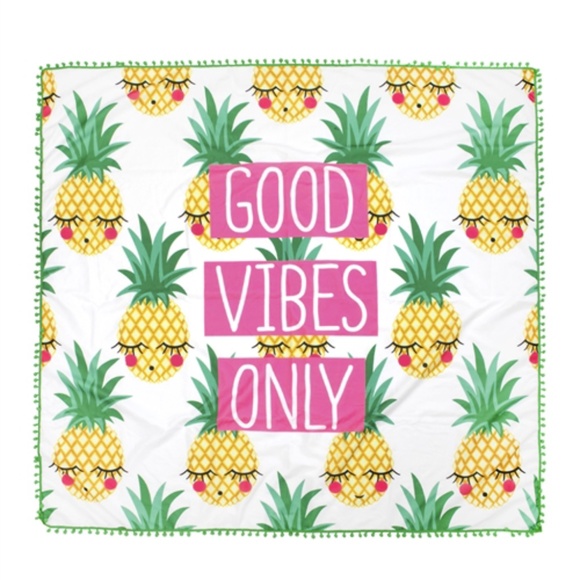 Beach Blanket Good Vibes Tropical Print - Picture 1 of 7